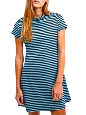 FP Beach Striped Mock Neck Mini Dress
